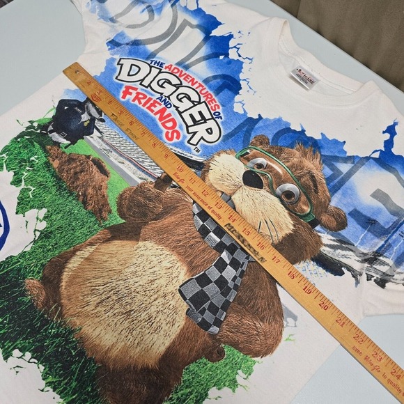 Fox Sports Digger and Friends Tee Mens Cotton Graphic T-Shirt Size Large Racing - Picture 10 of 12